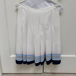 White & Blue Pleated Skirt